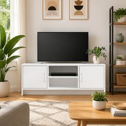 TV Cabinet White 102x30x37.5 cm Media Stand Storage Unit with Doors
