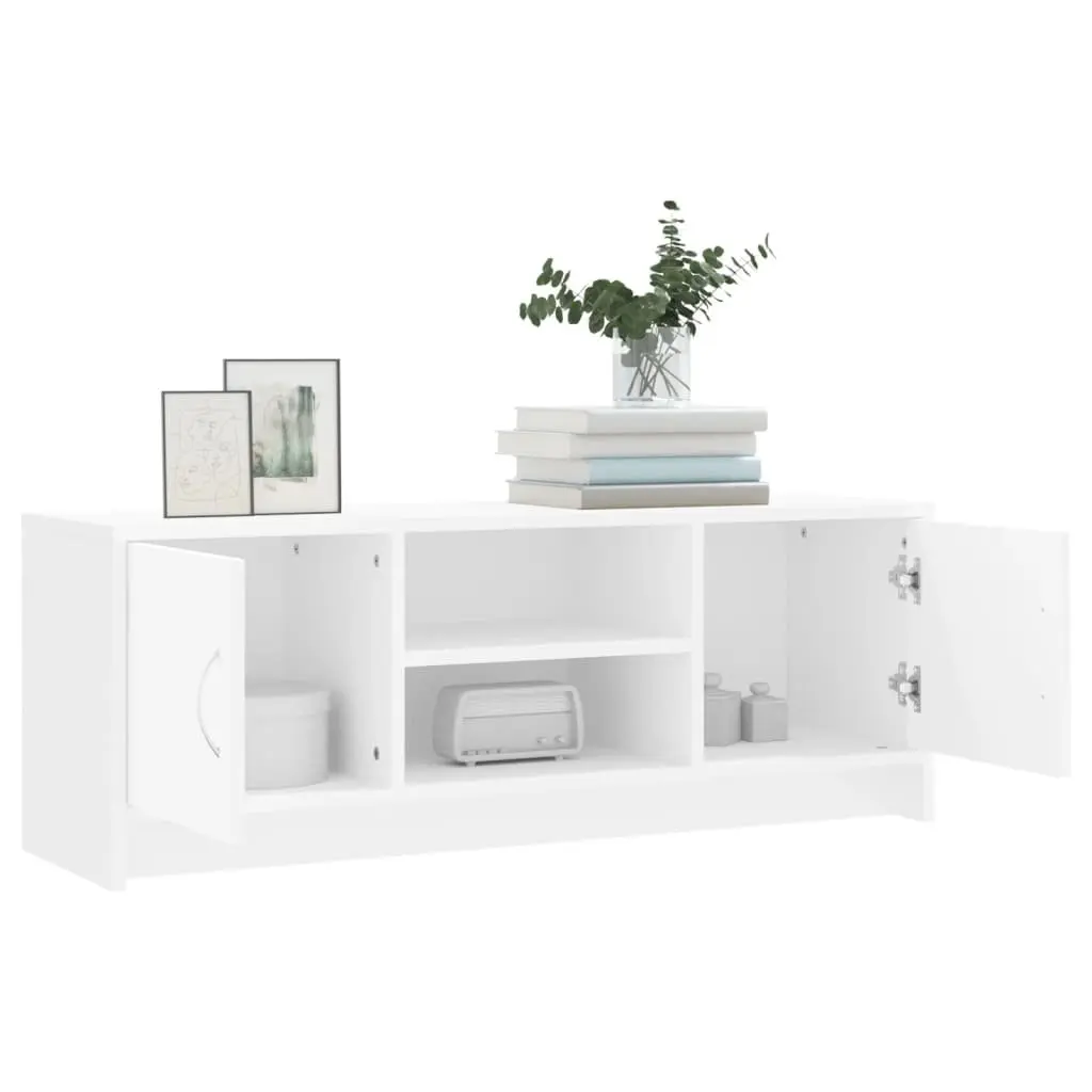 TV Cabinet White 102x30x37.5 cm Living Room Media Stand Storage Unit with Doors