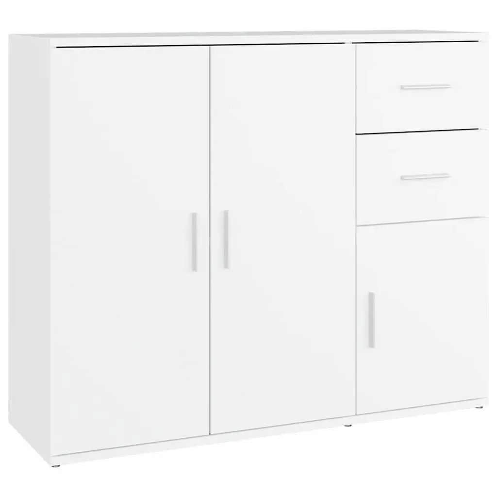Sideboard White Storage Cabinet Cupboard 91x29.5x75 cm Engineered Wood Furniture