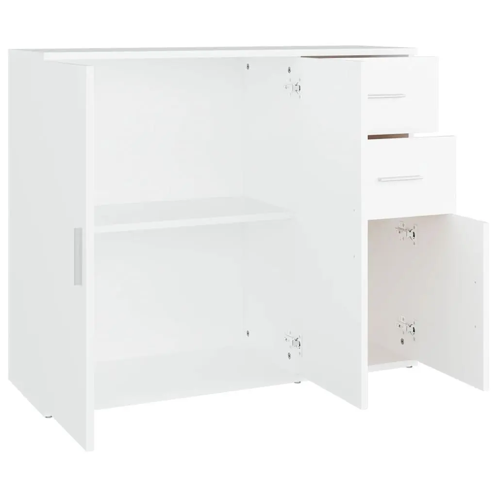 Sideboard White Storage Cabinet Cupboard 91x29.5x75 cm Engineered Wood Furniture