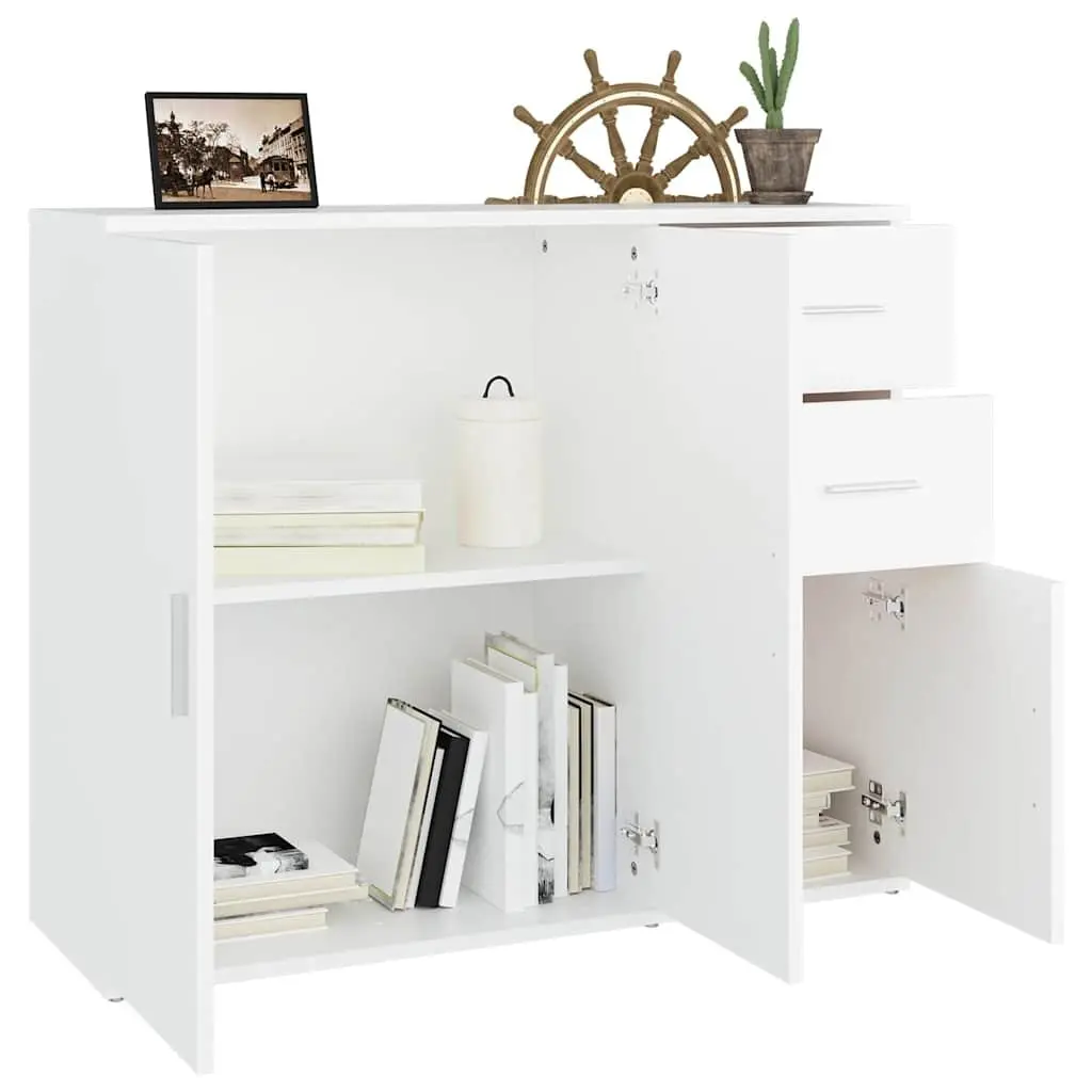 Sideboard White Storage Cabinet Cupboard 91x29.5x75 cm Engineered Wood Furniture