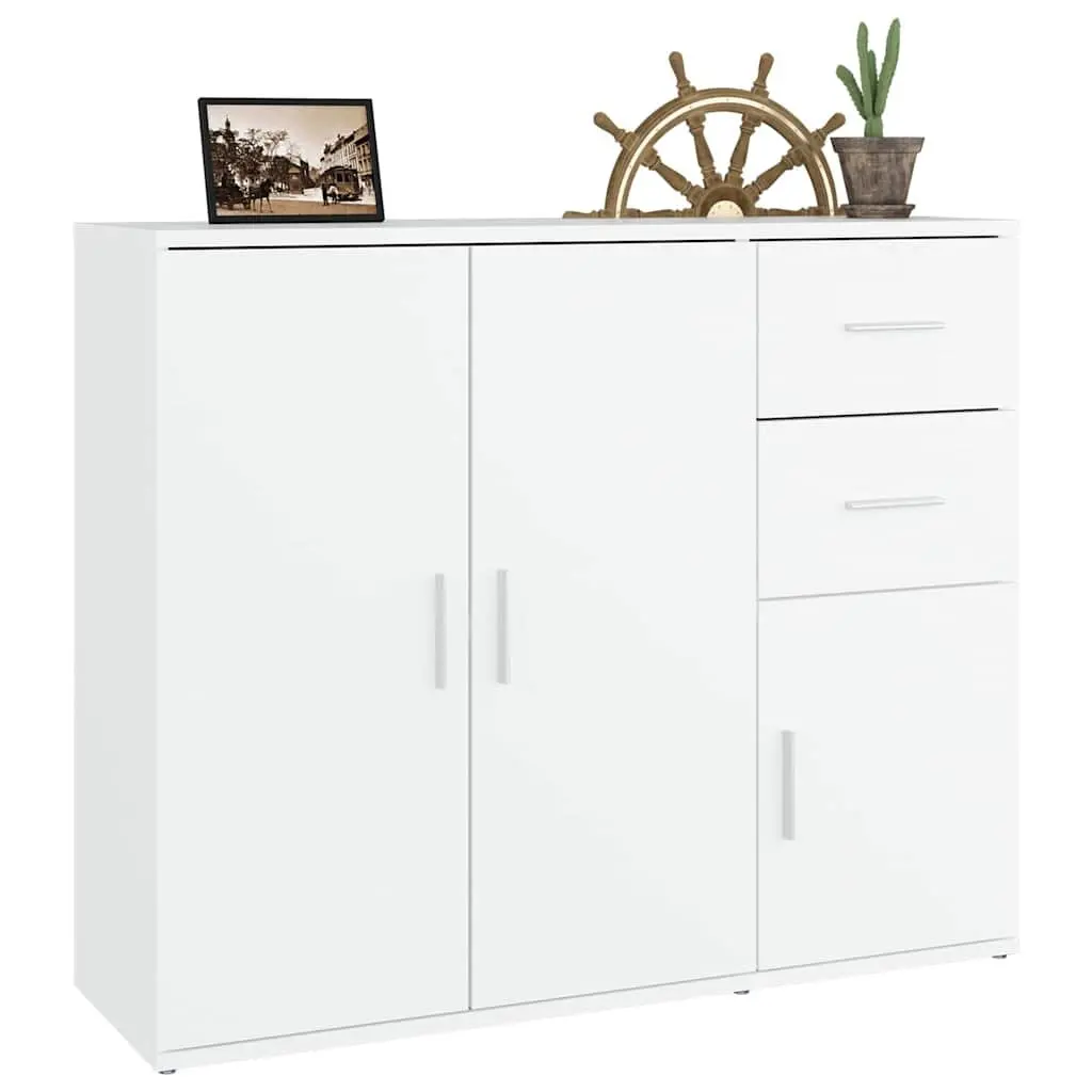 Sideboard White Storage Cabinet Cupboard 91x29.5x75 cm Engineered Wood Furniture