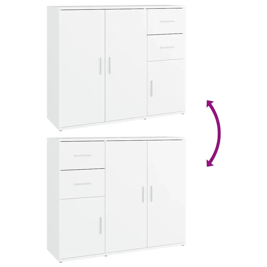 Sideboard White Storage Cabinet Cupboard 91x29.5x75 cm Engineered Wood Furniture