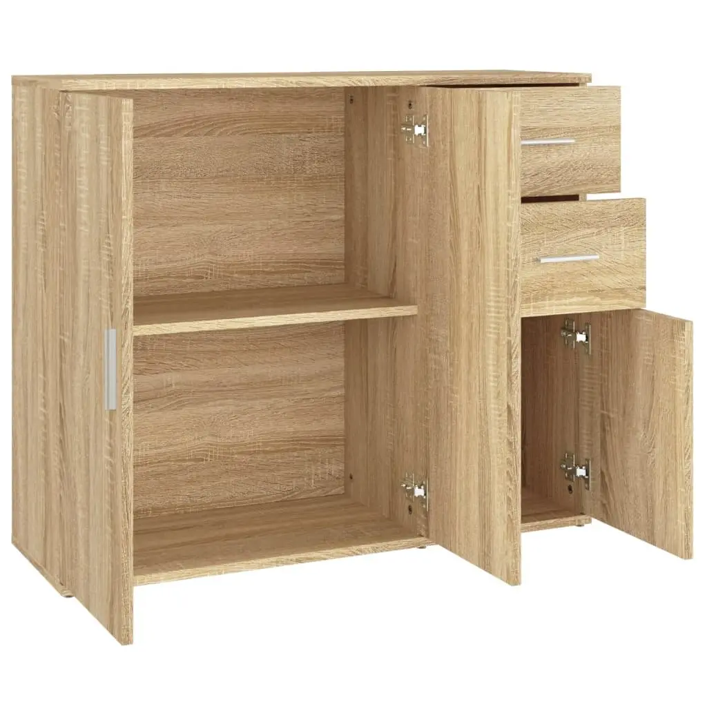 Brown Sideboard Storage Cabinet Engineered Wood 91cm Length 29.5cm Width 75cm Height