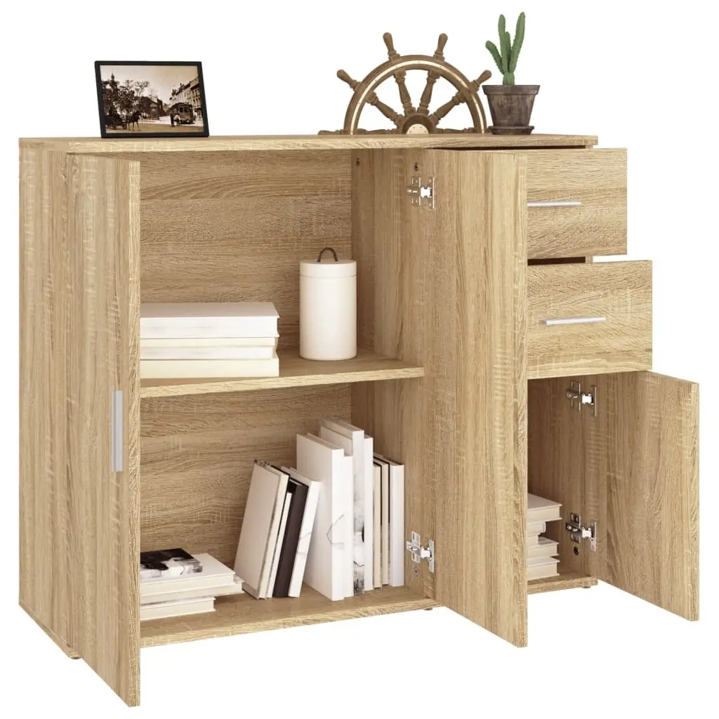 Brown Sideboard Storage Cabinet Engineered Wood 91cm Length 29.5cm Width 75cm Height