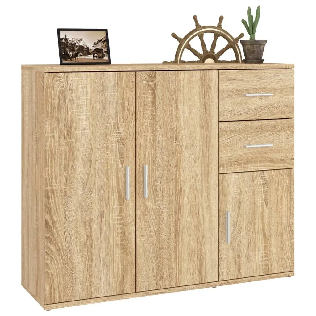 Brown Sideboard Storage Cabinet Engineered Wood 91cm Length 29.5cm Width 75cm Height