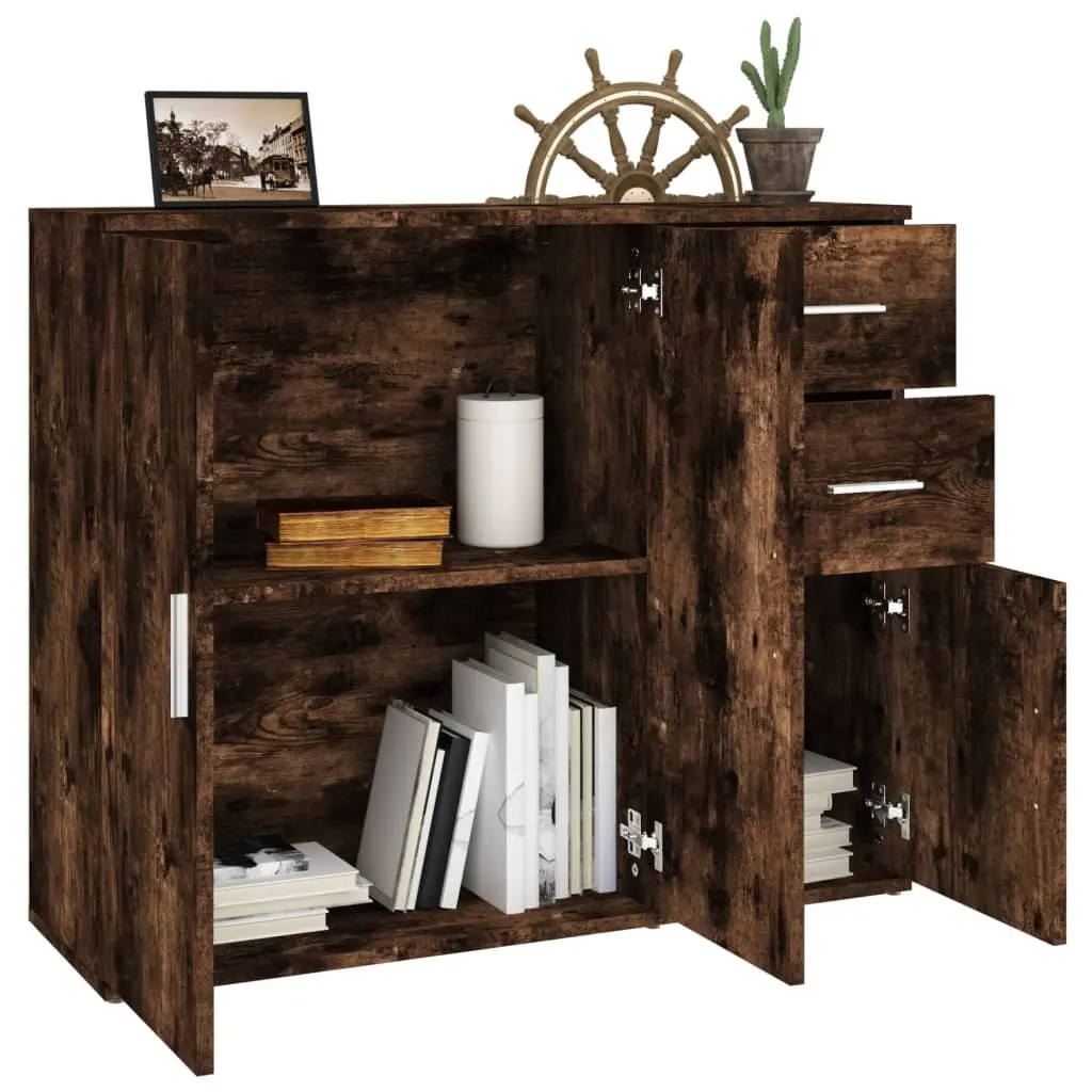 Sideboard Storage Cabinet Living Room Brown Engineered Wood 91x29.5x75cm