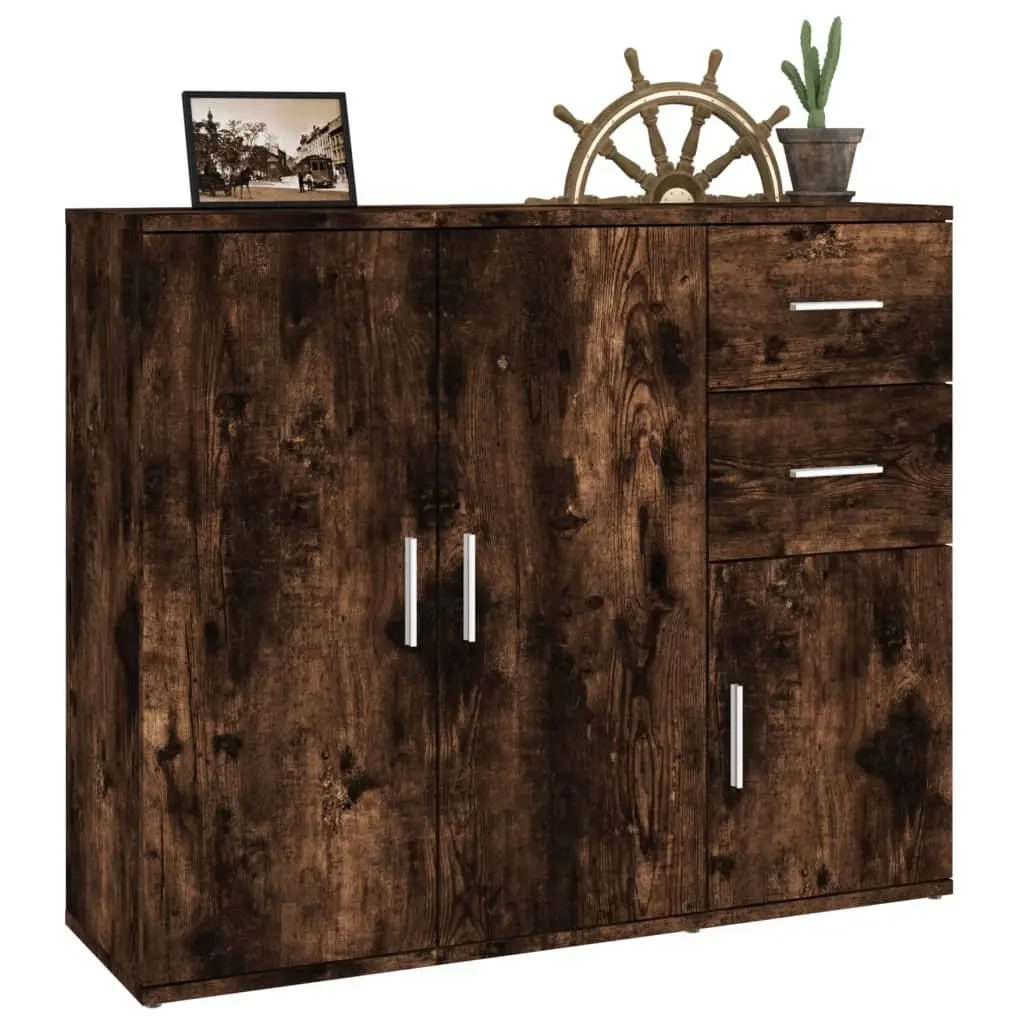 Sideboard Storage Cabinet Living Room Brown Engineered Wood 91x29.5x75cm