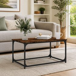 Specifications for Coffee Table with Iron Frame, Brown Finish