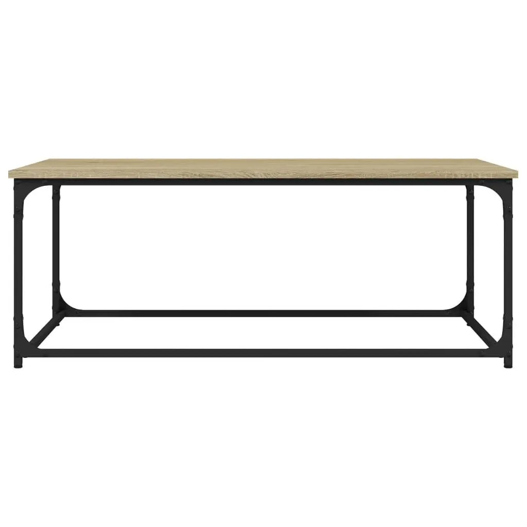 Coffee Table Living Room Brown Engineered Wood Iron Frame 102 x 50 x 40 cm