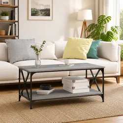 Coffee Table Dimensions: 100 x 50 x 45 cm - Grey