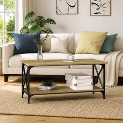 Specifications of Brown Coffee Table with Open Shelf