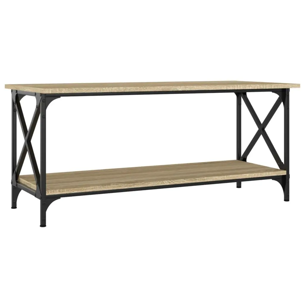 Brown Coffee Table with Open Shelf