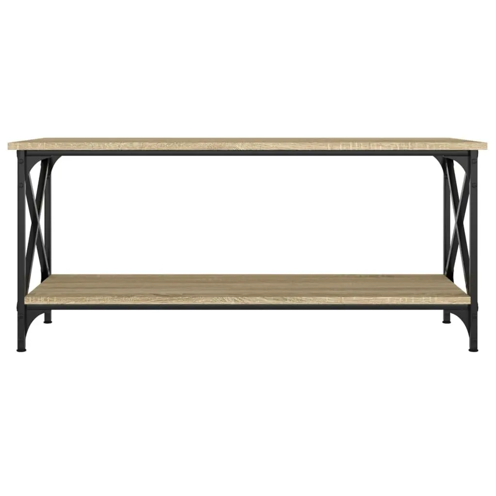 Brown Coffee Table with Open Shelf