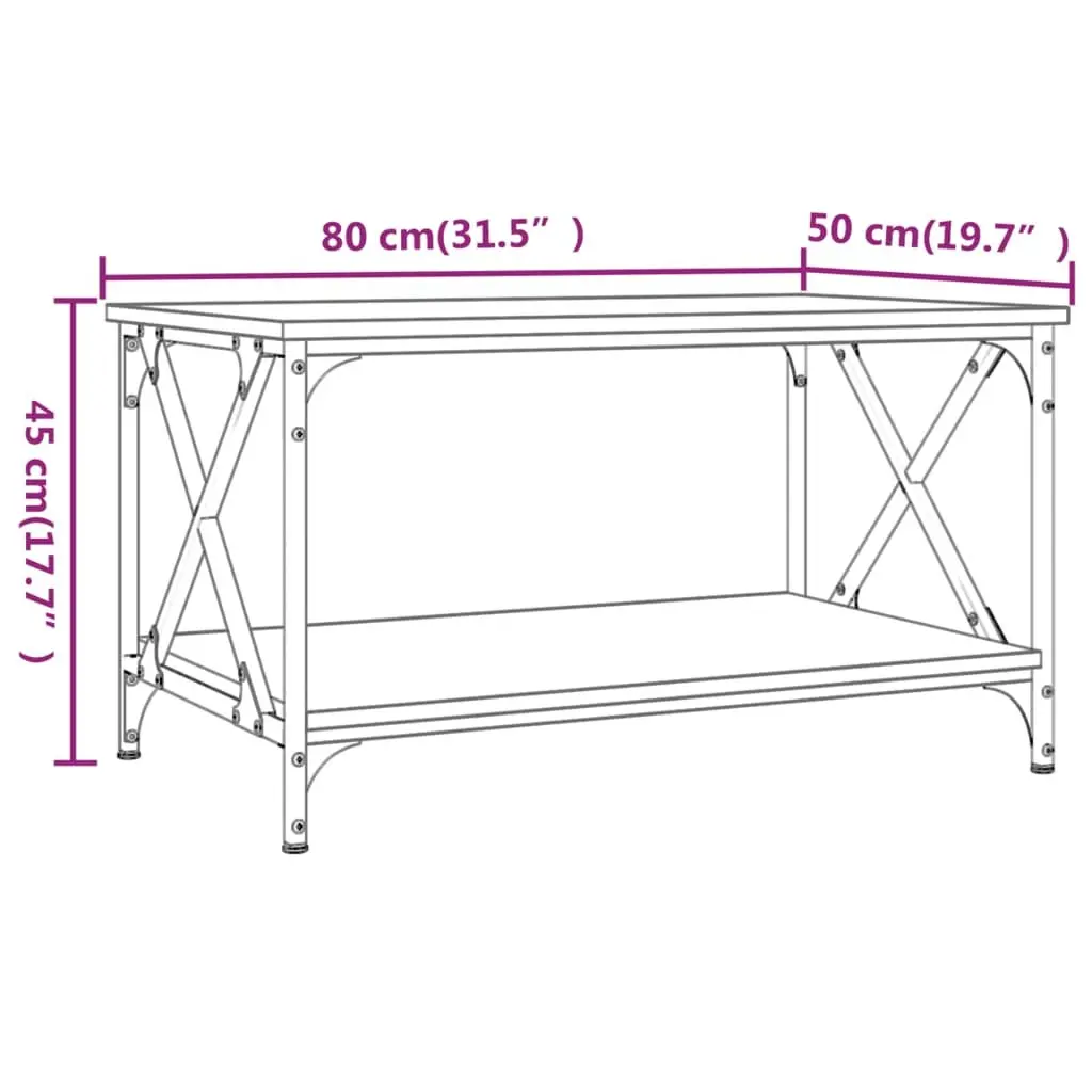 Coffee Table Living Room Brown Oak 80x50x45 cm