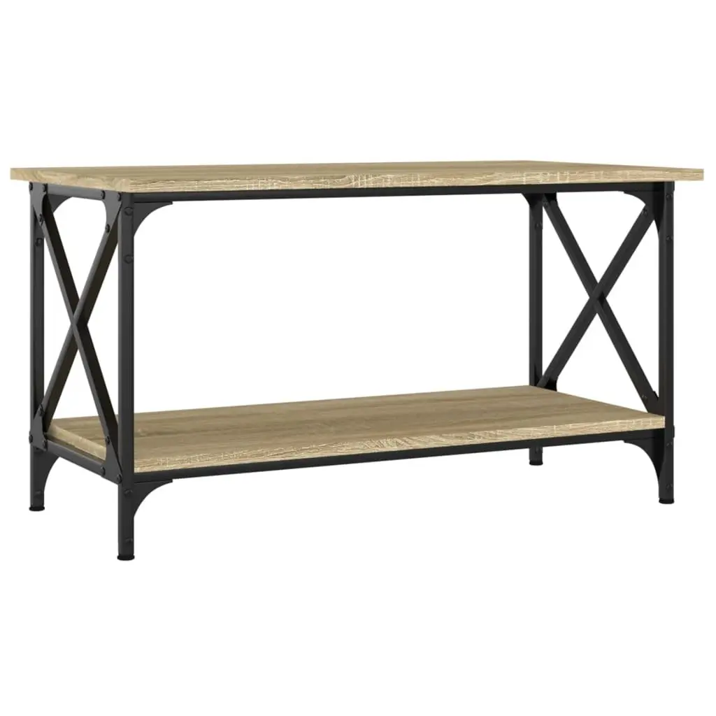Coffee Table Living Room Brown Engineered Wood Open Shelf 80 x 45 x 45 cm