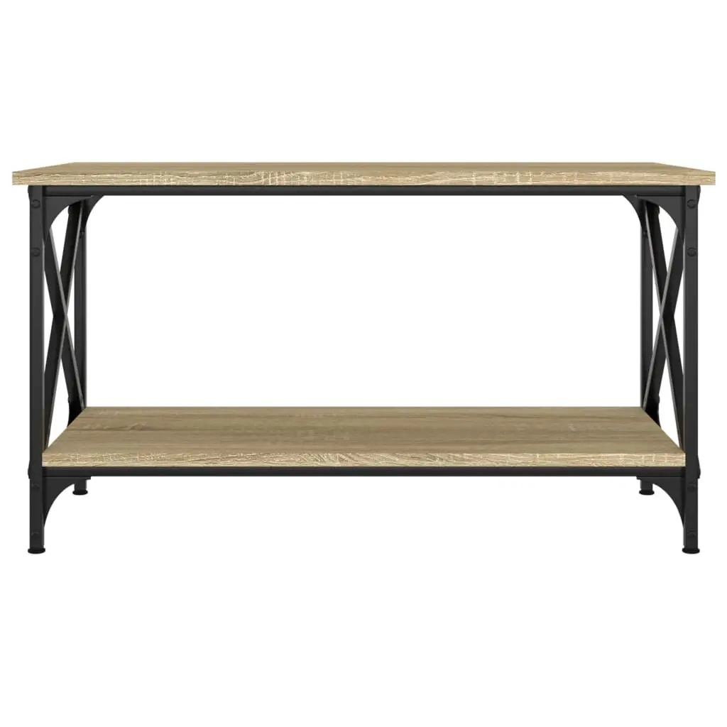Coffee Table Living Room Brown Engineered Wood Open Shelf 80 x 45 x 45 cm