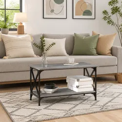 Coffee Table Dimensions: 80W x 45D x 45H cm in Grey