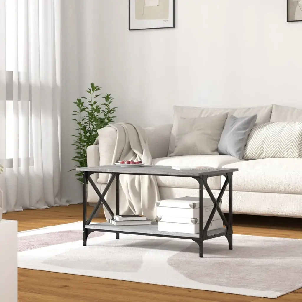 Coffee Table Grey Sonoma Open Shelf Living Room Accent Furniture Storage