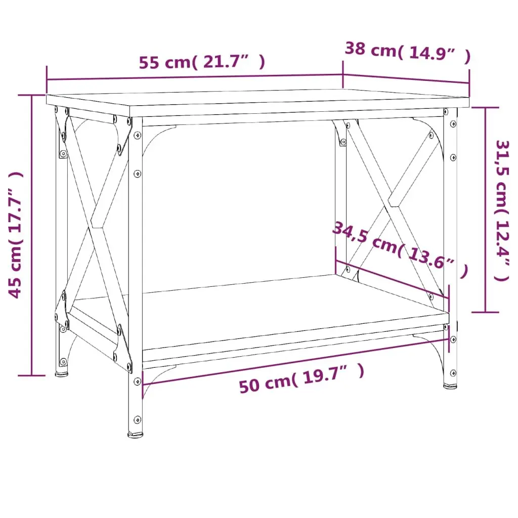 Black Coffee Table with Open Shelf