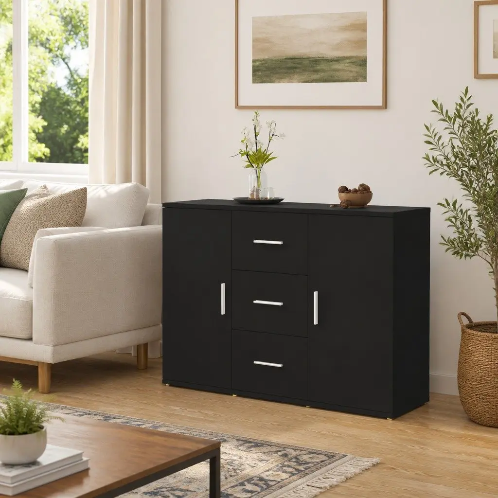 Black Sideboard Cabinet with 2 Doors