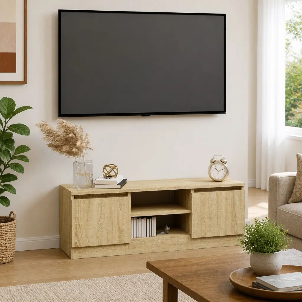 TV Cabinet for Living Room Brown Engineered Wood 102 x 30 x 36 cm
