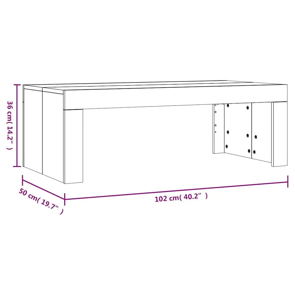Coffee Table Living Room White 102x50x36 cm Modern Engineered Wood