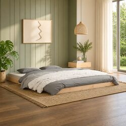 150x200 cm Bed Frame Made of Solid Pine Wood