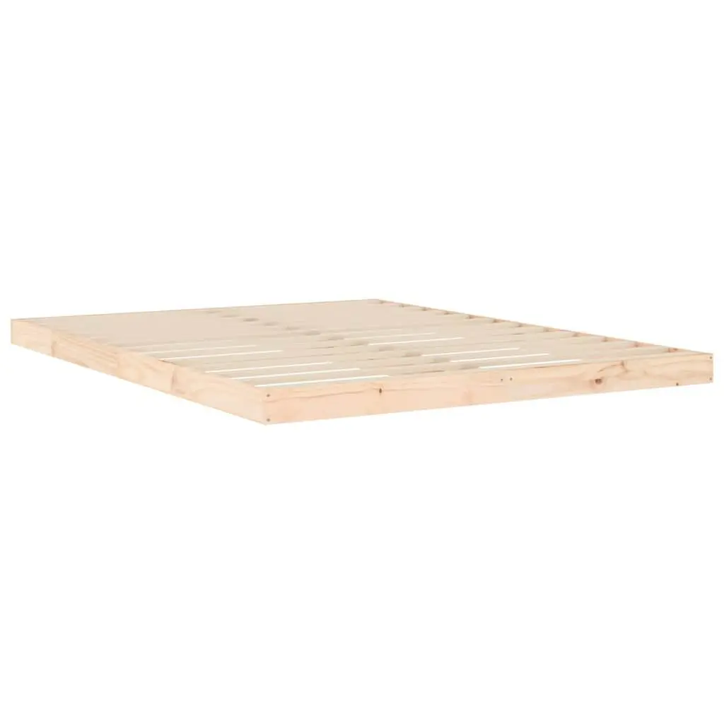 Bed Frame Bedroom 150x200 cm Solid Pine Wood Slatted Base Brown