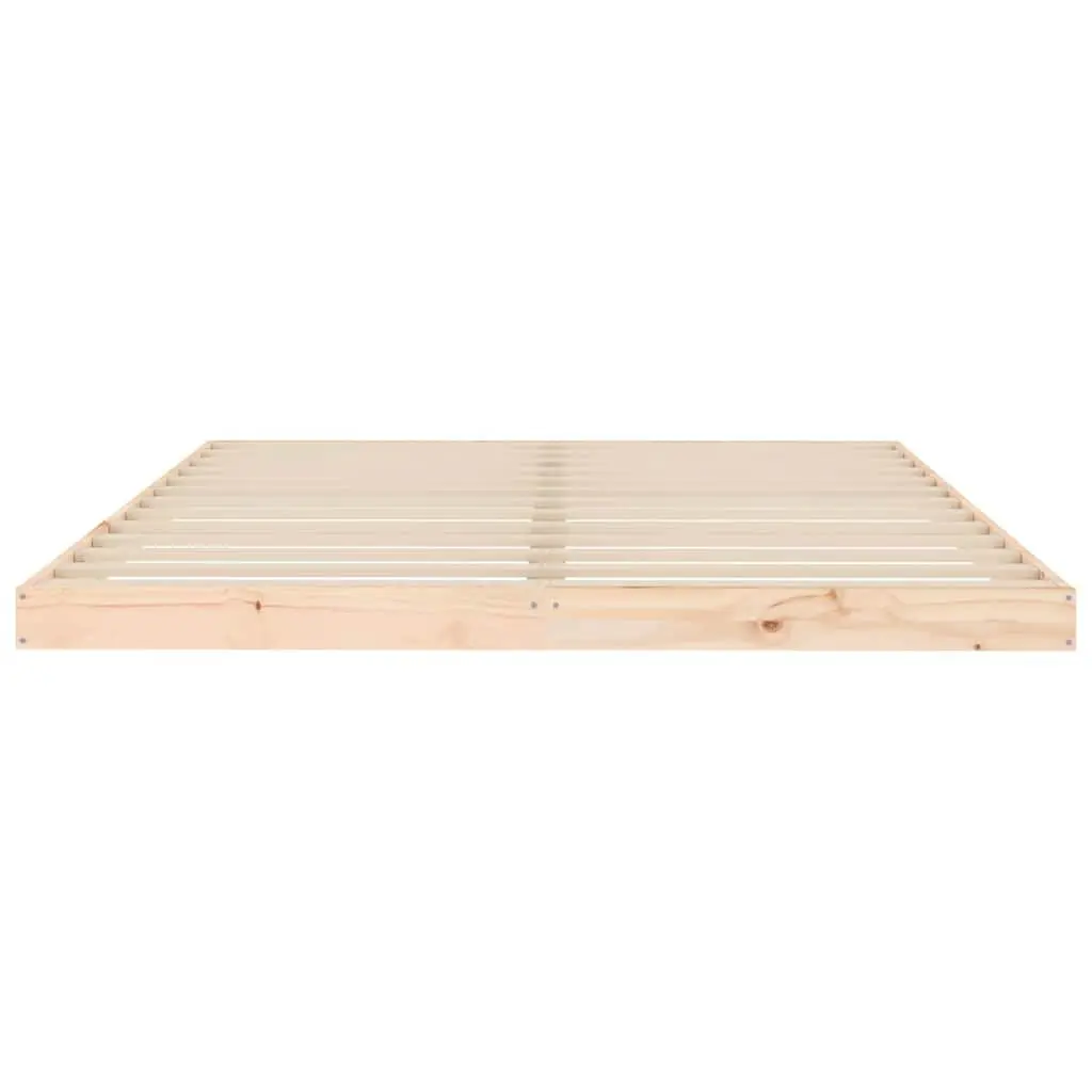 Bed Frame Bedroom 150x200 cm Solid Pine Wood Slatted Base Brown