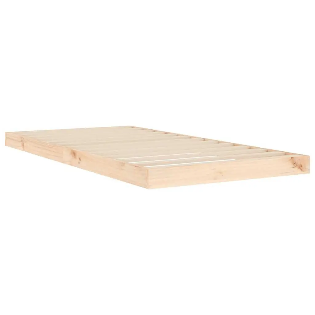 Solid Wood Pine Bed Frame 90x190 cm Single Wooden Bedroom Furniture Brown