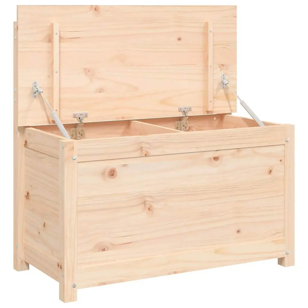 Wooden Storage Bench with Backrest Brown Solid Pine Wood Seating Furniture