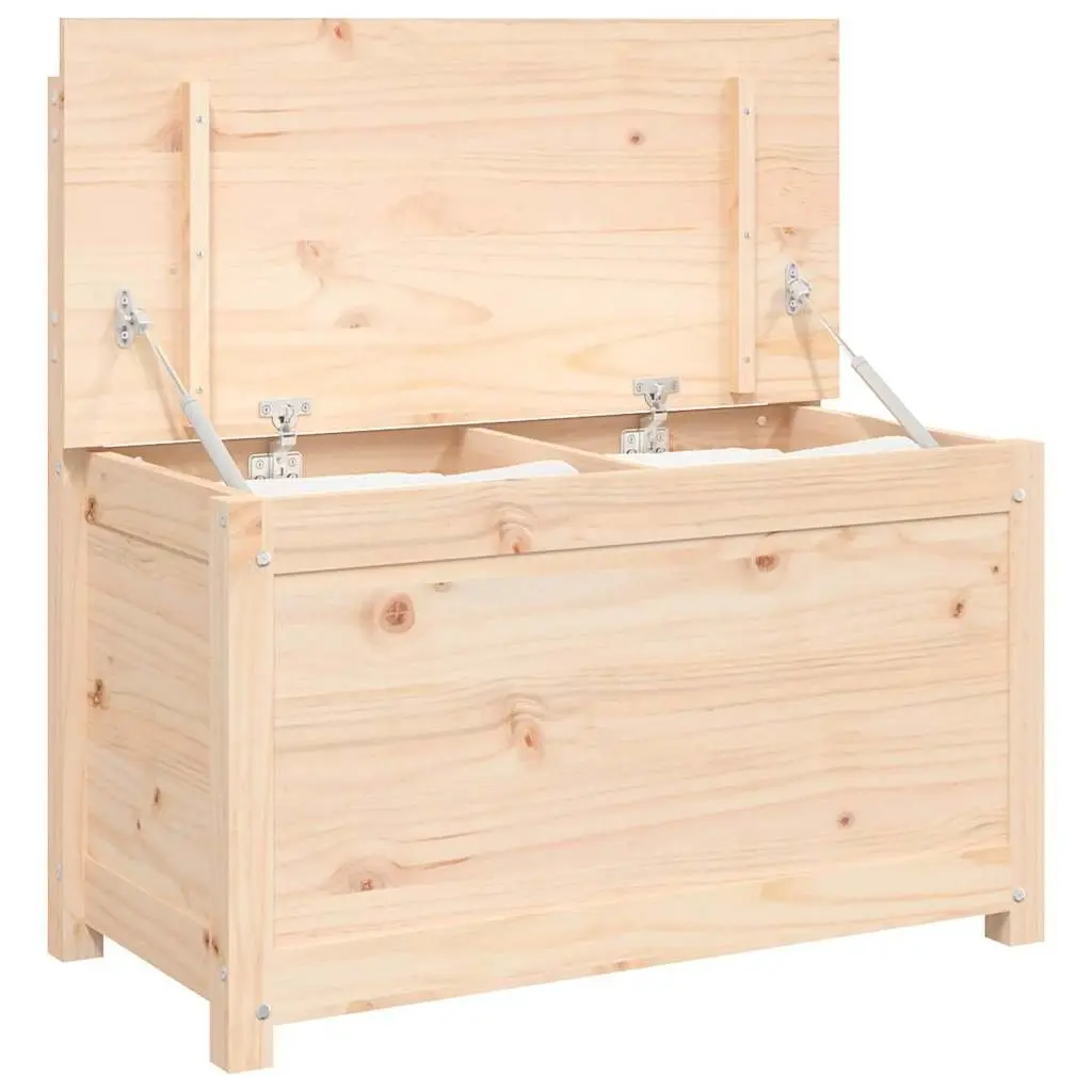 Wooden Storage Bench with Backrest Brown Solid Pine Wood Seating Furniture