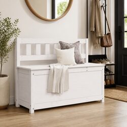 White Wooden Bench Dimensions: 110x41x76.5cm