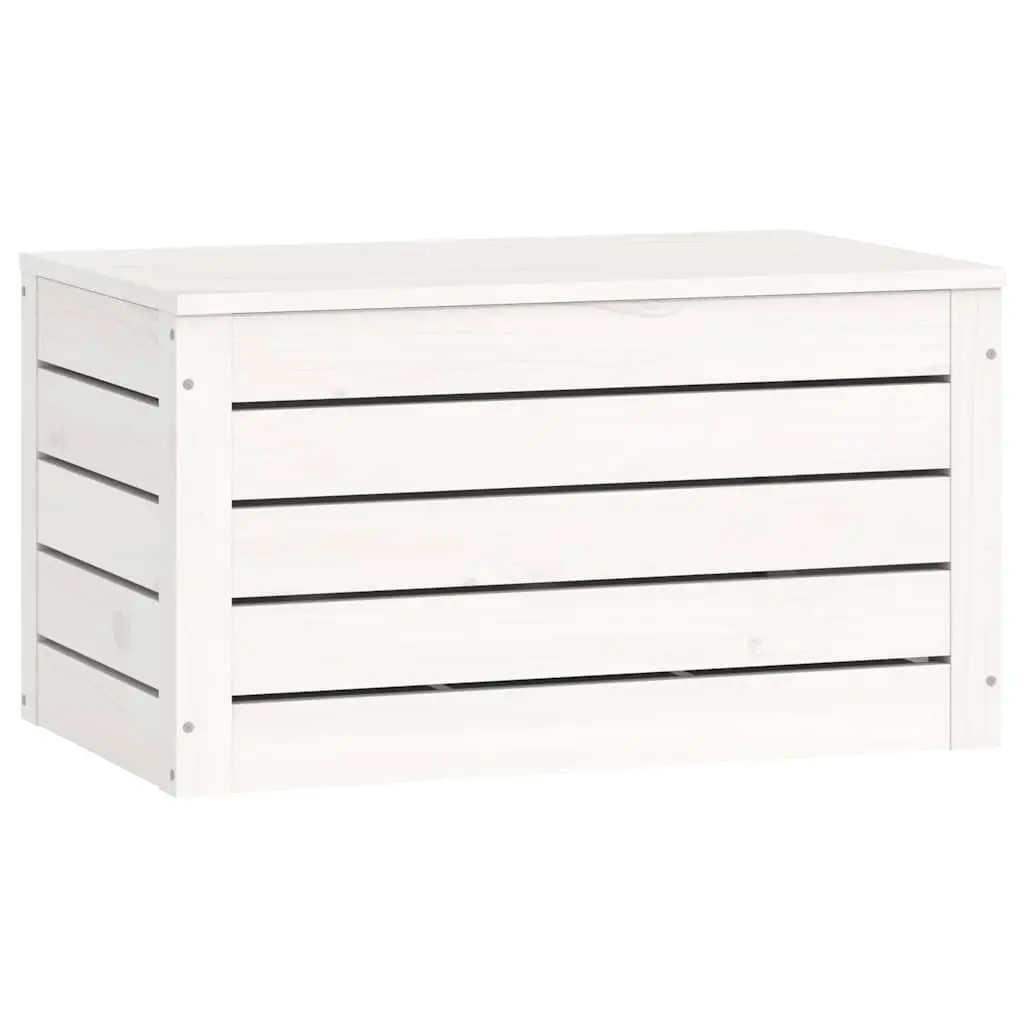 Storage Box White Solid Wood Pine Chest Organizer Home 59.5 x 36.5 x 33 cm