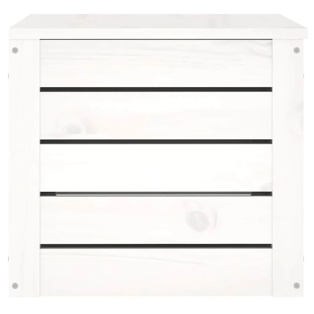 Storage Box White Solid Wood Pine Chest Organizer Home 59.5 x 36.5 x 33 cm