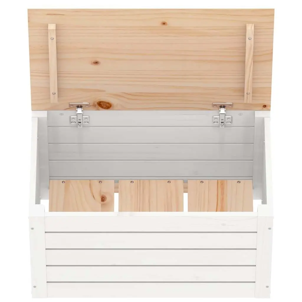 Storage Box White Solid Wood Pine Chest Organizer Home 59.5 x 36.5 x 33 cm