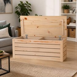 Solid Wood Storage Box Dimensions: 89x36.5x33 cm