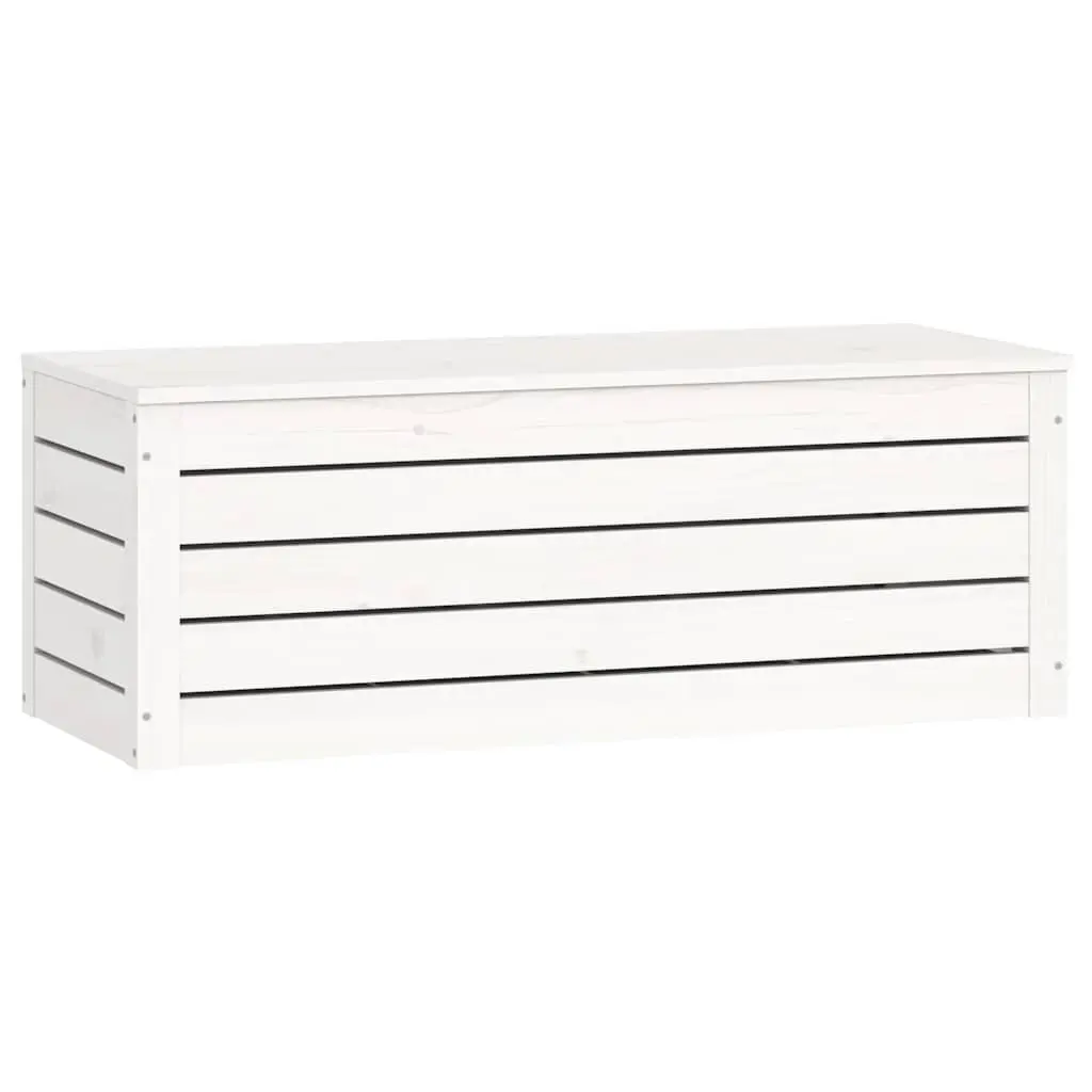 Storage Box White 89x36.5x33 cm Solid Pine Wood Chest Lid Organiser