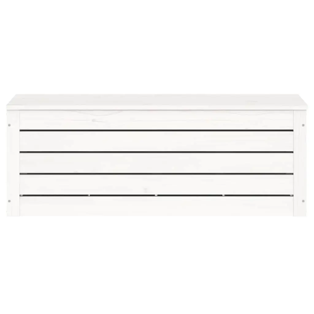 Storage Box White 89x36.5x33 cm Solid Pine Wood Chest Lid Organiser