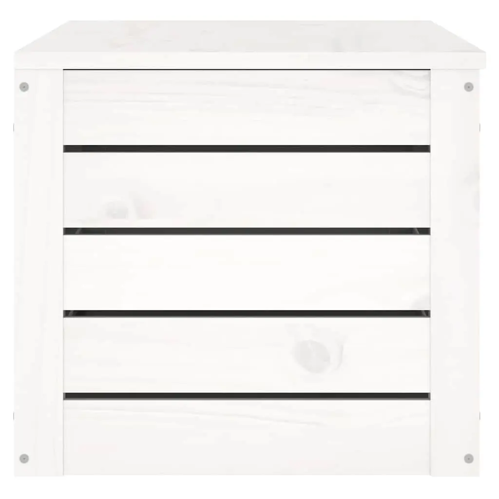 Storage Box White 89x36.5x33 cm Solid Pine Wood Chest Lid Organiser