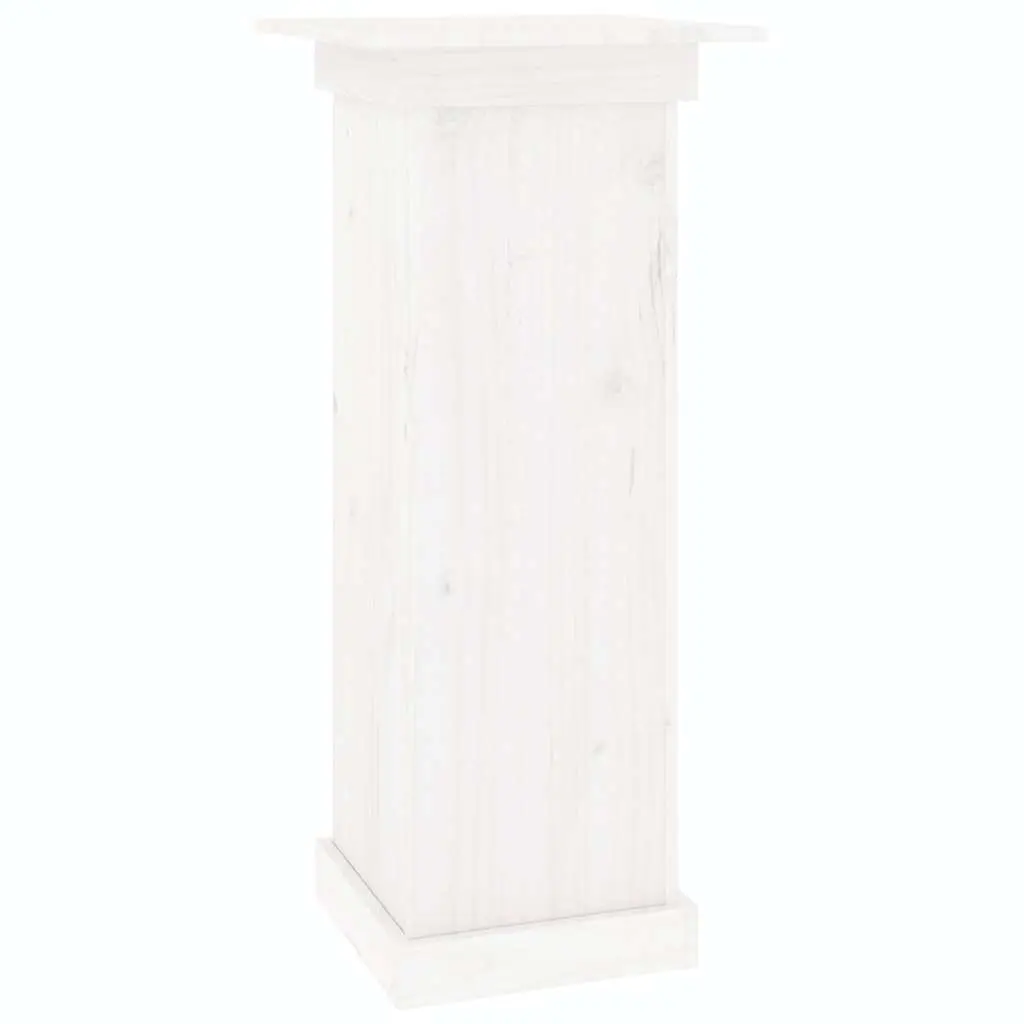 Flower Stand White 40x40x90cm Solid Wood Pine Plant Display Garden Patio Decor
