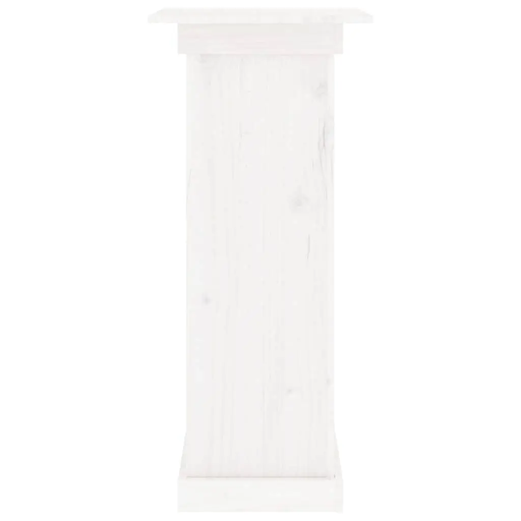 Flower Stand White 40x40x90cm Solid Wood Pine Plant Display Garden Patio Decor