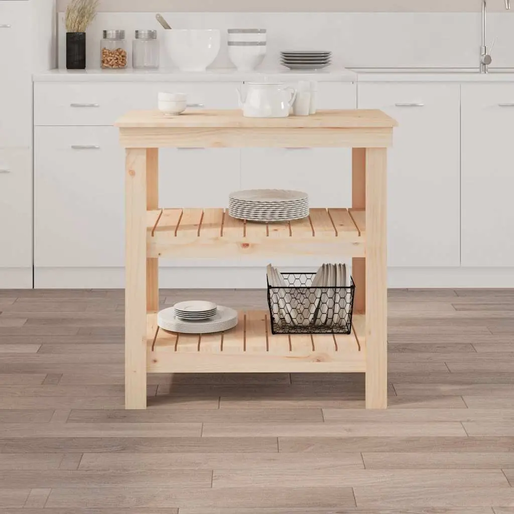 Wooden Work Bench for Garage Workshop 78.5 x 50 x 80 cm Solid Pine Wood Brown
