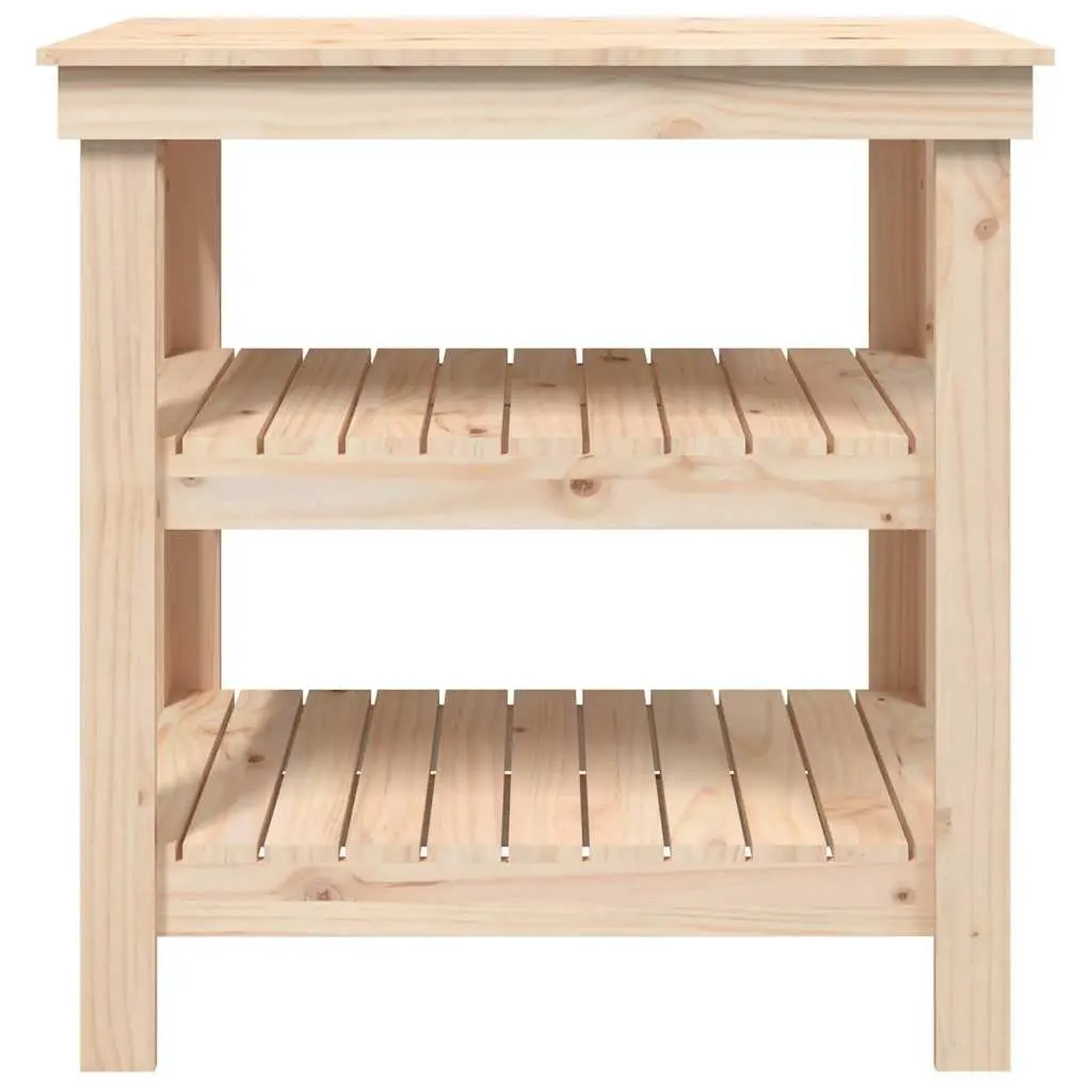 Wooden Work Bench for Garage Workshop 78.5 x 50 x 80 cm Solid Pine Wood Brown