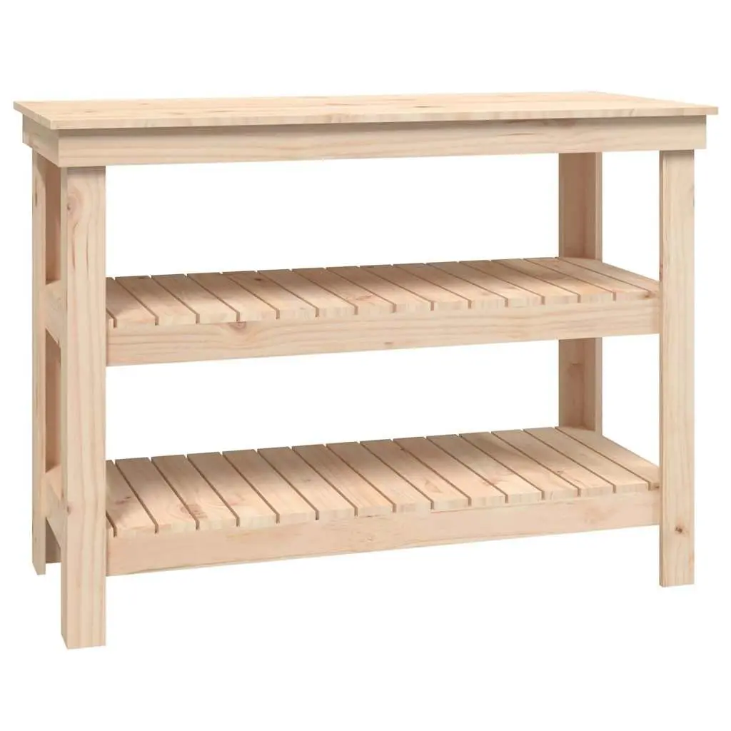 110.5x50x80cm Wooden Work Bench, Solid Pine Construction