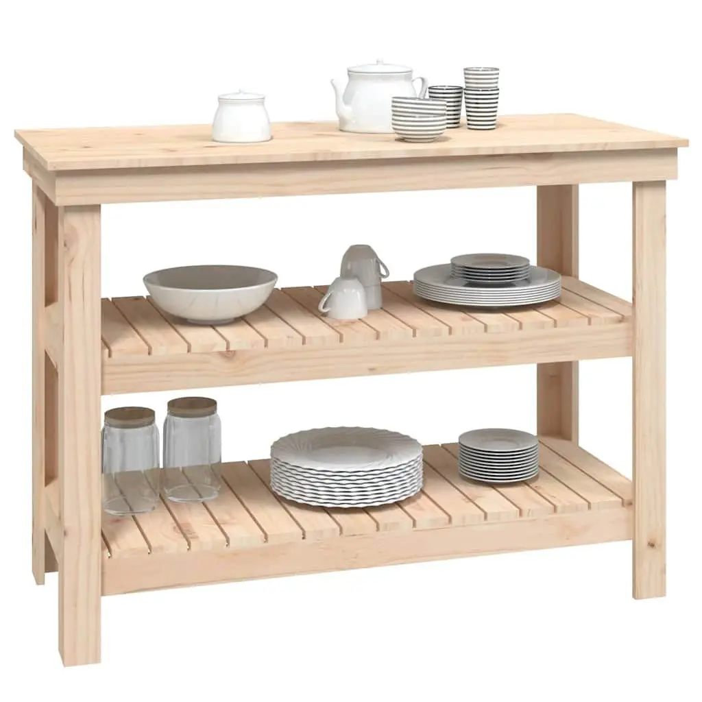 110.5x50x80cm Wooden Work Bench, Solid Pine Construction