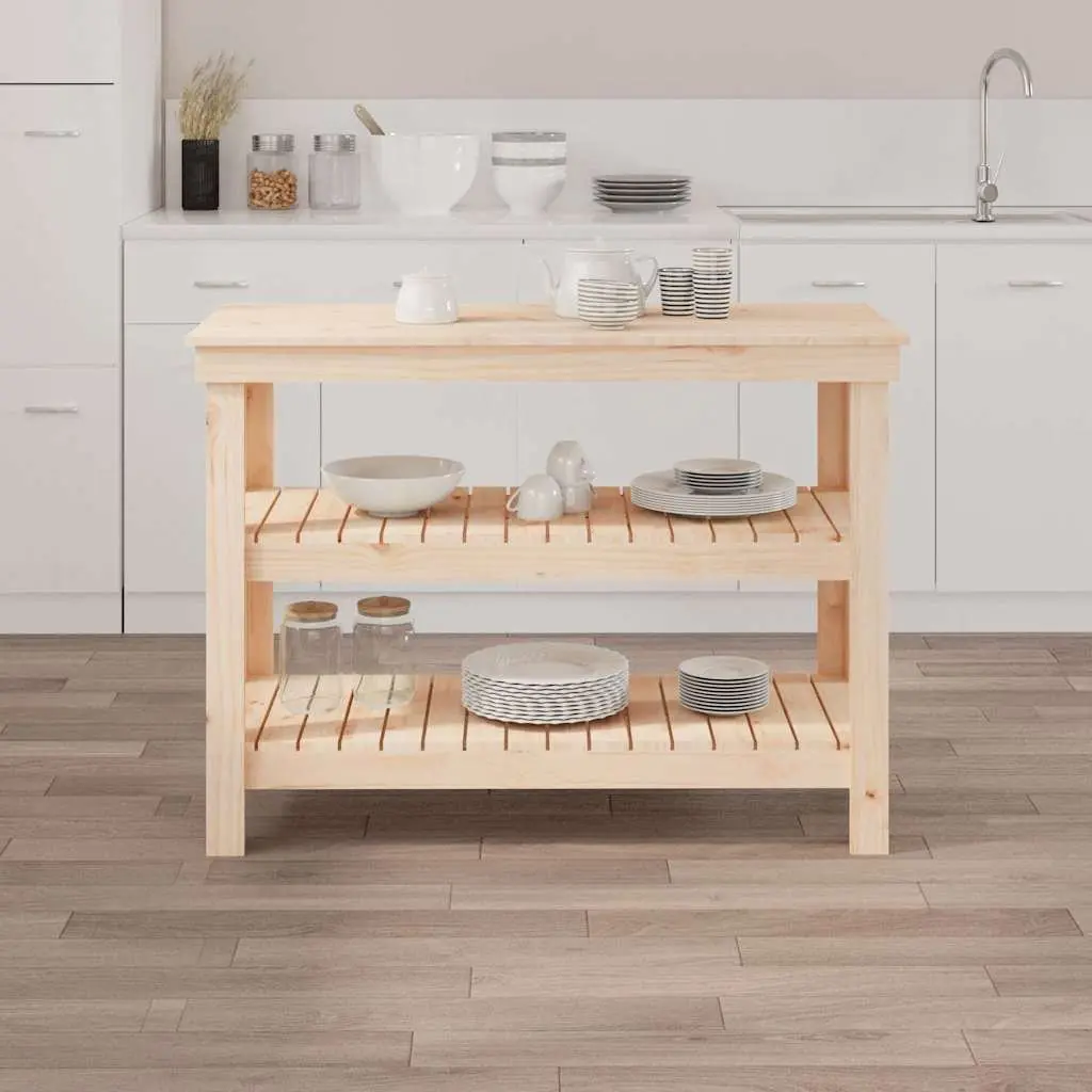 110.5x50x80cm Wooden Work Bench, Solid Pine Construction