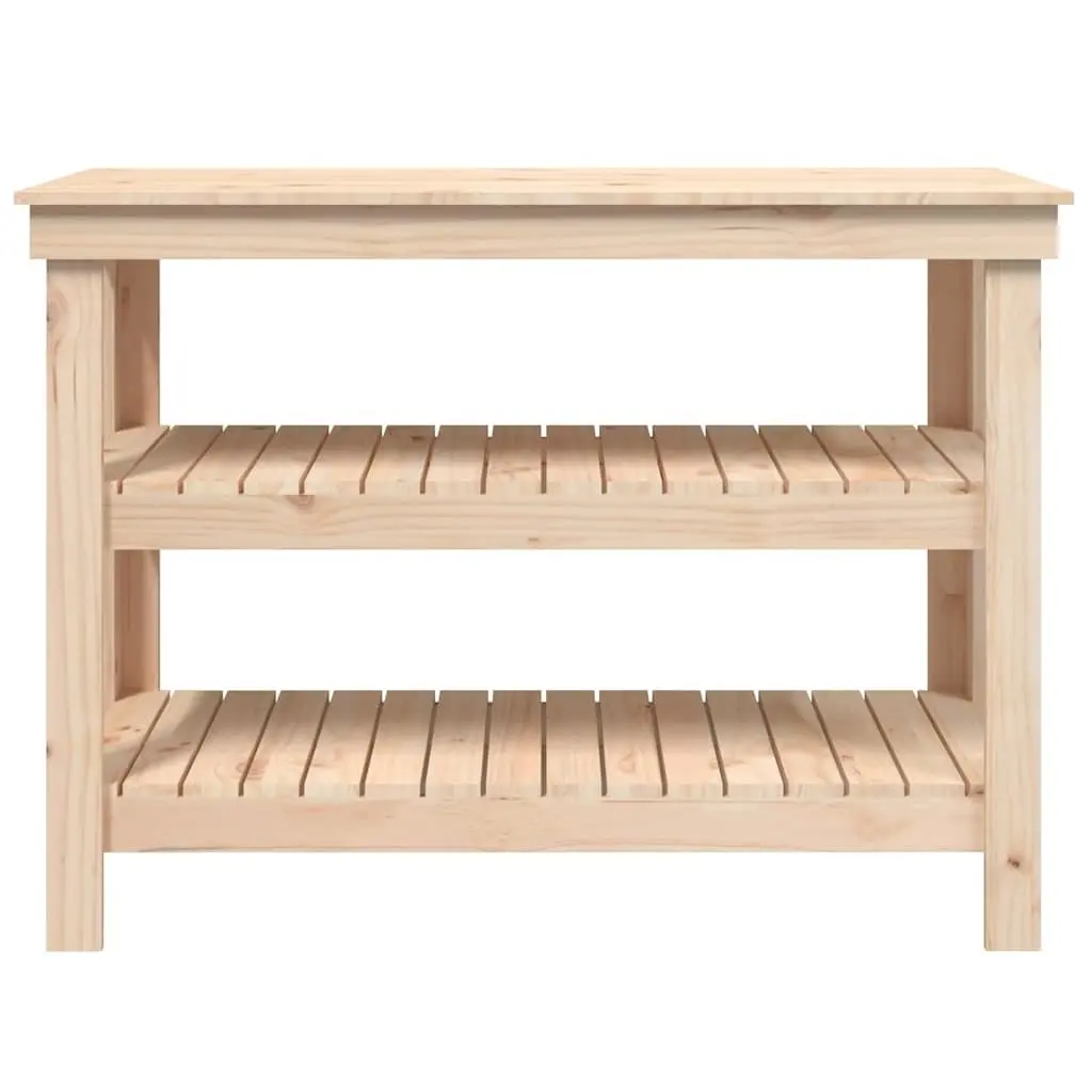 110.5x50x80cm Wooden Work Bench, Solid Pine Construction