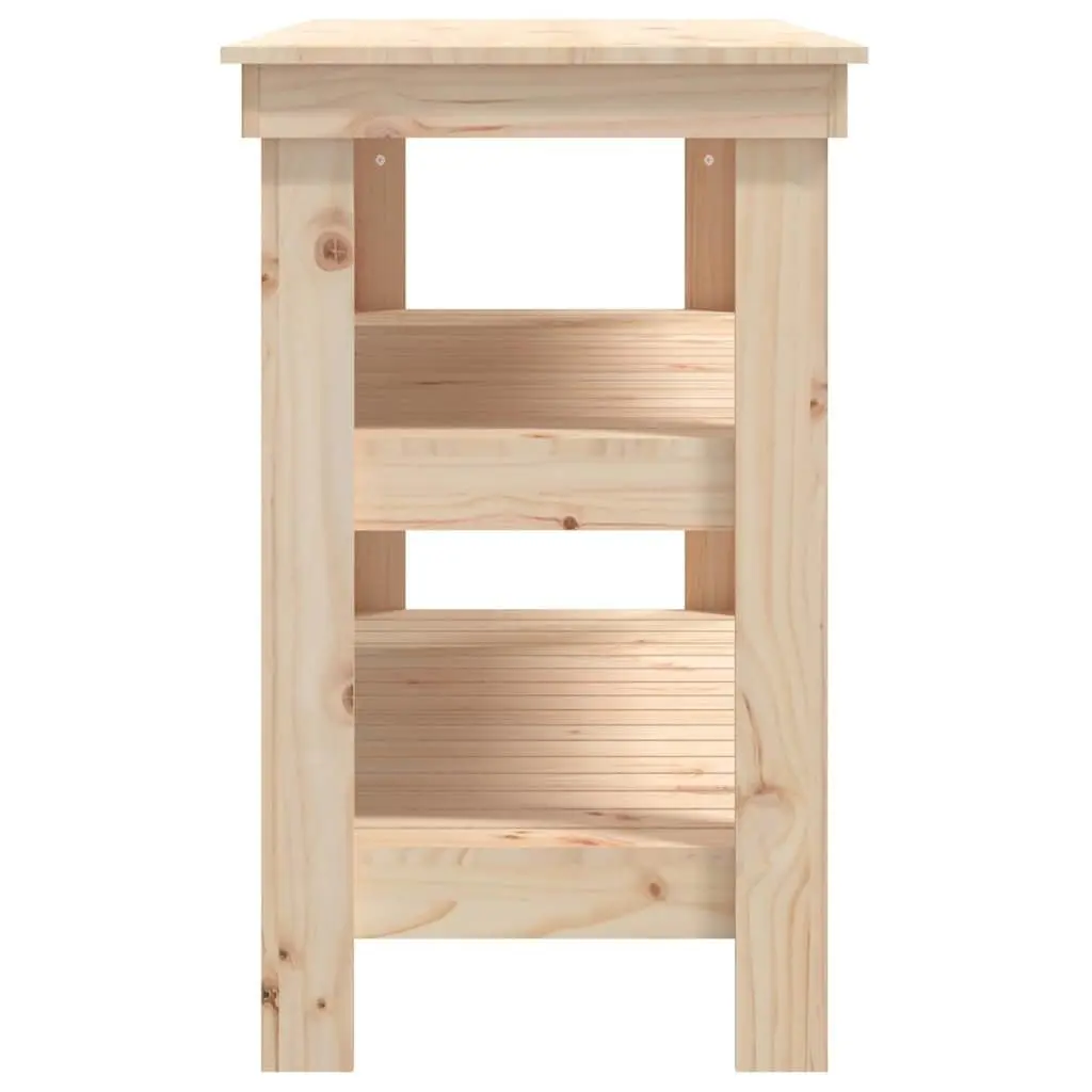 110.5x50x80cm Wooden Work Bench, Solid Pine Construction